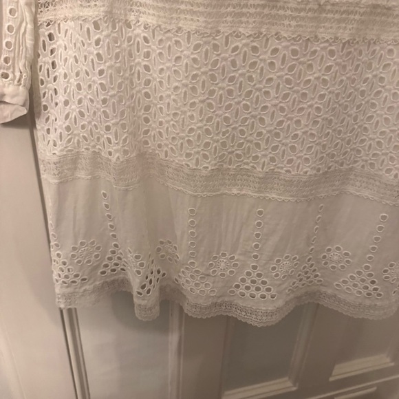 RALPH LAUREN Women’s White Cotton Floral Eyelet Dress Long Sleeve Sz 12 Lined - Picture 4 of 13